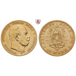 Deutsches Kaiserreich, Preussen, Wilhelm I., 10 Mark 1875, C, ss+, J. 245