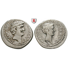 Römische Republik, Octavian und Marcus Antonius, Denar 41 v.Chr., ss+