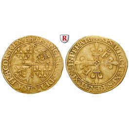 Frankreich, Francois I., Ecu d´or au soleil du Dauphiné o.J. (1528), ss