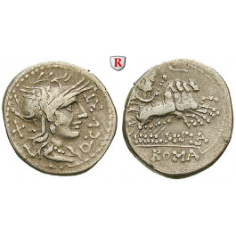 Römische Republik, Q. Curtius, Denar 116-115 v.Chr., ss