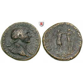 Römische Kaiserzeit, Traianus, Sesterz 103-111, f.ss