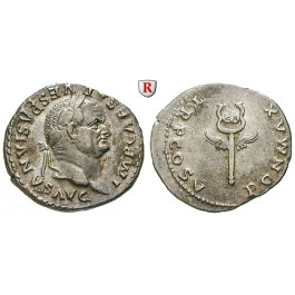 Römische Kaiserzeit, Vespasianus, Denar 74, ss+