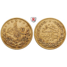 Osmanisches Reich, Abdul Medschid, 100 Piaster 1854/1855, 6,61 g fein, ss