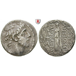 Syrien, Königreich der Seleukiden, Antiochos IX., Tetradrachme 113-112 v.Chr., ss+