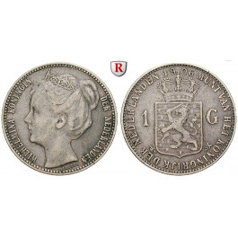 Niederlande, Königreich, Wilhelmina I., Gulden 1906, ss