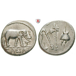 Römische Republik, Caius Iulius Caesar, Denar 49-48 v.Chr., ss+