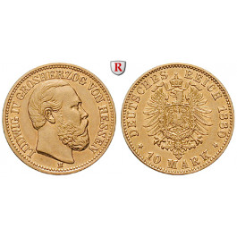 Deutsches Kaiserreich, Hessen, Ludwig IV., 10 Mark 1880, H, 3,58 g fein, ss-vz, J. 219