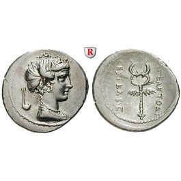 Römische Republik, M. Plaetorius Cestianus, Denar 67 v.Chr., vz/ss-vz