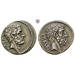 Römische Republik, M. Junius Brutus, Denar 54 v.Chr., ss-vz