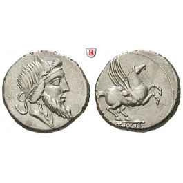 Römische Republik, Q. Titius, Denar 90 v.Chr., f.vz