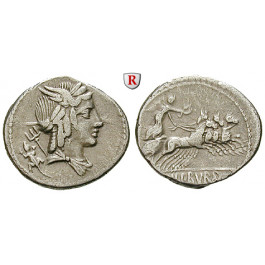 Römische Republik, L. Iulius Bursio, Denar 85 v.Chr., ss