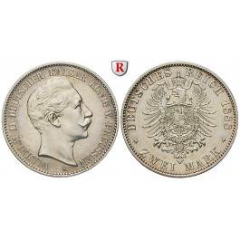 Deutsches Kaiserreich, Preussen, Wilhelm II., 2 Mark 1888, A, ss-vz/vz, J. 100