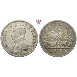 Brandenburg-Preussen, Königreich Preussen, Friedrich Wilhelm III., Taler 1816, ss+