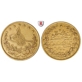 Osmanisches Reich, Abdul Aziz, 100 Piaster 1862 (AH 1279), 6,62 g fein, ss