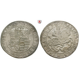 Mansfeld, Grafschaft, Mansfeld-Vorderort-Eisleben, Johann Georg I., Peter Ernst I., Johann Hoyer III., Reichstaler 1577, ss-vz