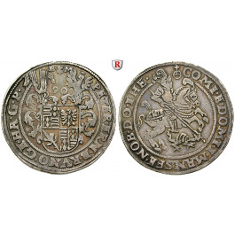 Mansfeld, Grafschaft, Mansfeld-Vorderort-Friedeburg, Peter Ernst I., Bruno II., Gebhard VIII., Joh.Georg IV., Reichstaler 1590, ss+