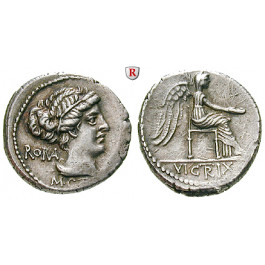 Römische Republik, M. Cato, Denar 89 v.Chr., f.vz