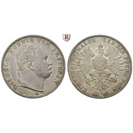 Brandenburg-Preussen, Königreich Preussen, Wilhelm I., Siegestaler 1866, 16,67 g fein, vz+