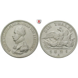 Brandenburg-Preussen, Königreich Preussen, Friedrich Wilhelm III., Taler 1821, ss+