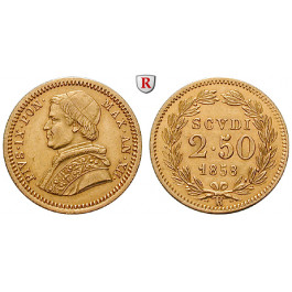 Vatikan, Pius IX., 2 1/2 Scudi 1858, 3,89 g fein, vz