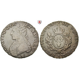 Frankreich, Louis XVI., Ecu 1781, ss+