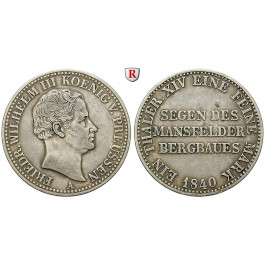 Brandenburg-Preussen, Königreich Preussen, Friedrich Wilhelm III., Ausbeutetaler 1840, ss+