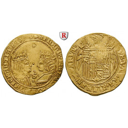 Spanien, Ferdinand V. und Isabella, Doppelter Excelente o.J., vz/ss-vz
