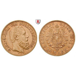 Deutsches Kaiserreich, Württemberg, Karl, 10 Mark 1881, F, ss+, J. 292