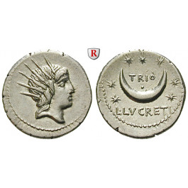 Römische Republik, L. Lucretius Trio, Denar, vz/vz+