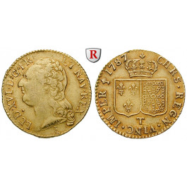 Frankreich, Louis XVI., Louis d´or au buste nue 1787, 6,89 g fein, ss/ss-vz