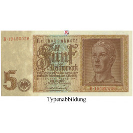 Deutsche Reichsbank 1924-1945, 5 Reichsmark 01.08.1942, III, Rb. 179b