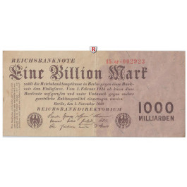 Inflation 1919-1924, 1 Bill Mark 01.11.1923, II-, Rb. 126b
