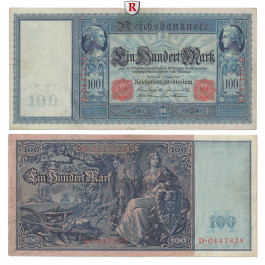 Reichsbanknoten und Reichskassenscheine, 100 Mark 07.02.1908, II, Rb. 35