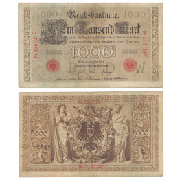 Reichsbanknoten und Reichskassenscheine, 1000 Mark 26.07.1906, III, Rb. 26