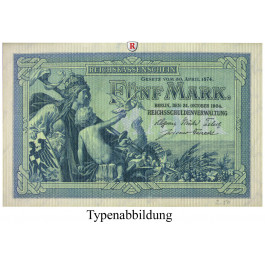 Reichsbanknoten und Reichskassenscheine, 5 Mark 31.10.1904, I, Rb. 22a