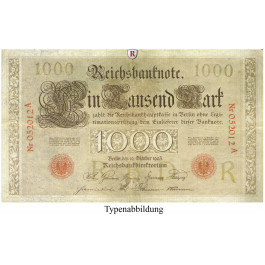Reichsbanknoten und Reichskassenscheine, 1000 Mark 10.10.1903, III-, Rb. 21