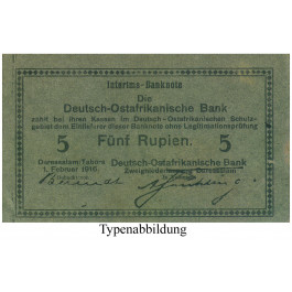 Deutsch-Ostafrika, 5 Rupien 01.02.1916, III-, Rb. 933b