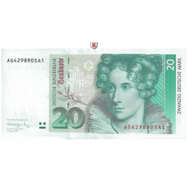Bundesrepublik Deutschland, 20 DM 01.08.1991, I-, Rb. 298a / AG