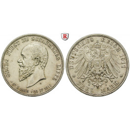 Deutsches Kaiserreich, Schaumburg-Lippe, Georg, 3 Mark 1911, auf den Tod, A, ss-vz, J. 166