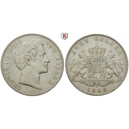 Bayern, Königreich, Ludwig I., Doppelgulden 1846, ss