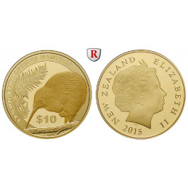Neuseeland, Elizabeth II., 10 Dollars 2015, 7,76 g fein, PP