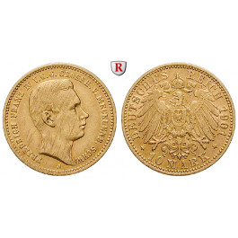 Deutsches Kaiserreich, Mecklenburg-Schwerin, Friedrich Franz IV., 10 Mark 1901, A, ss, J. 233