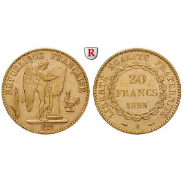 Frankreich, III. Republik, 20 Francs 1895, 6,0 g fein, f.vz