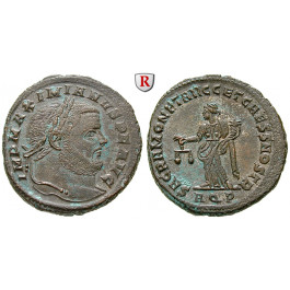 Römische Kaiserzeit, Maximianus Herculius, Follis 302, vz-st