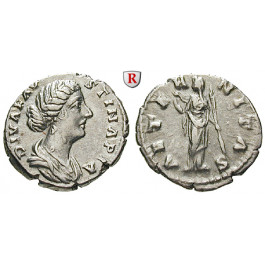 Römische Kaiserzeit, Faustina II., Frau des Marcus Aurelius, Denar 176-180, vz/ss