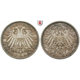 Deutsches Kaiserreich, Lübeck, 2 Mark 1904, A, vz, J. 81