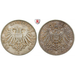 Deutsches Kaiserreich, Lübeck, 2 Mark 1901, A, vz/ss-vz, J. 80
