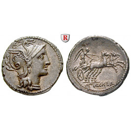 Römische Republik, C. Claudius Pulcher, Denar 110-109 v.Chr., f.vz