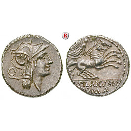 Römische Republik, D. Silanus, Denar 91 v.Chr., vz