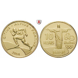 Brasilien, Republik, 10 Reais 2014, 3,96 g fein, PP